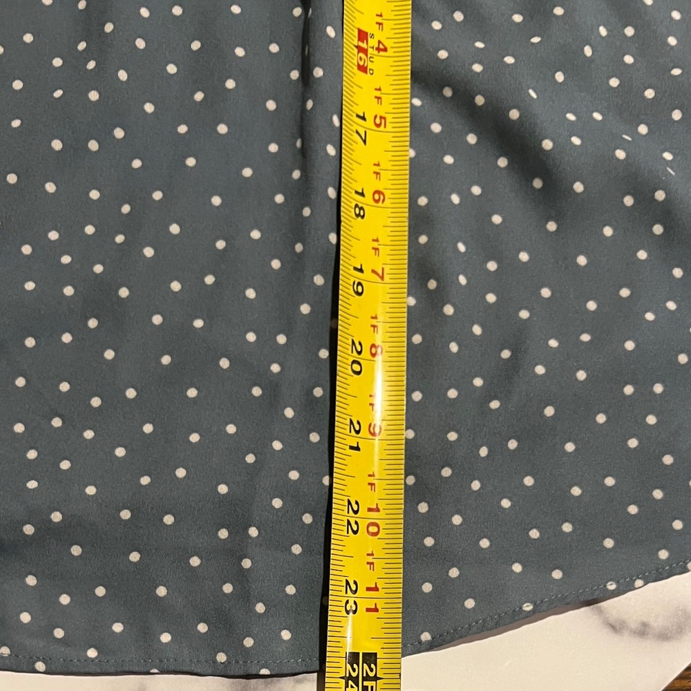 Loft Outlet Split Neck Tank Top Light Periwinkle White Dots Front Jersey Back M - Picture 9 of 9